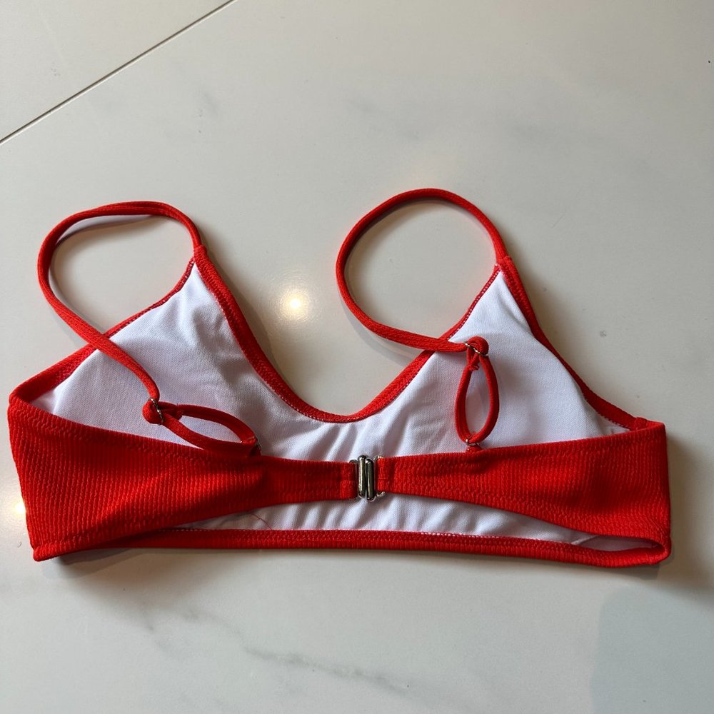 Red Ribbed Zaful Bikini Set - Picture 2 of 4